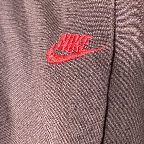 Vintage NIKE Track Warm Up Jacket Full Zip Brown With Trim Silver Tag Y2K L - Picture 2 of 8